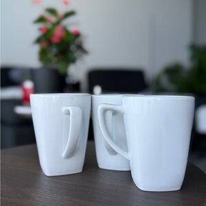 Pottery Barn Elegant White Mugs